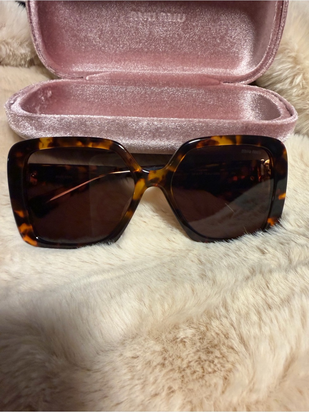 Miu Miu Tortoiseshell Sunglasses with Brown Lenses